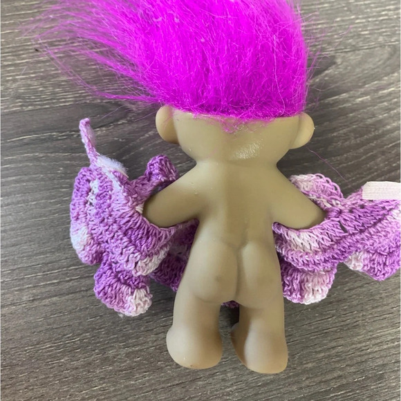 Vtg Troll  Doll Purple Hair Red Eyes 90’s Creepy Nostalgic Play Unmarked China - Picture 4 of 11